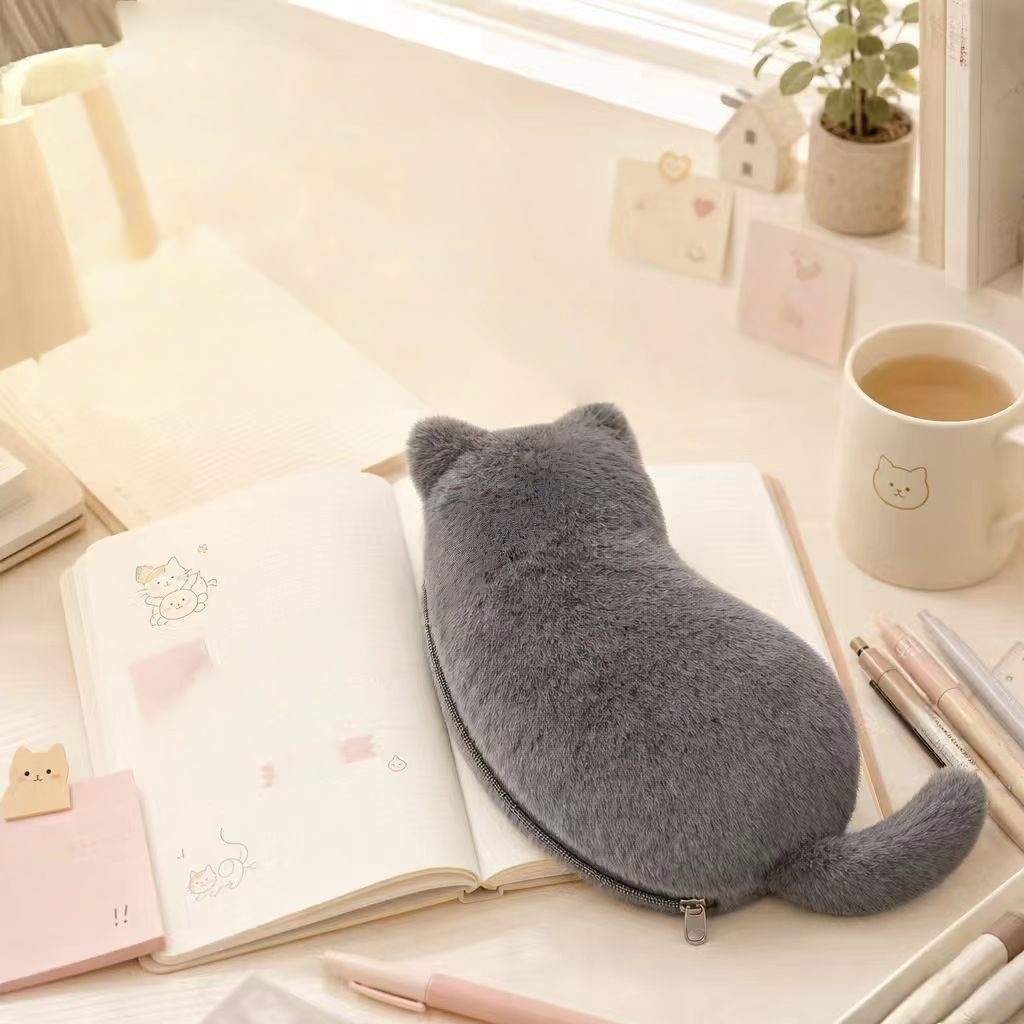 Cute Plush Cat Pencil Cases, K - Korean Skincare Routine recension och pris