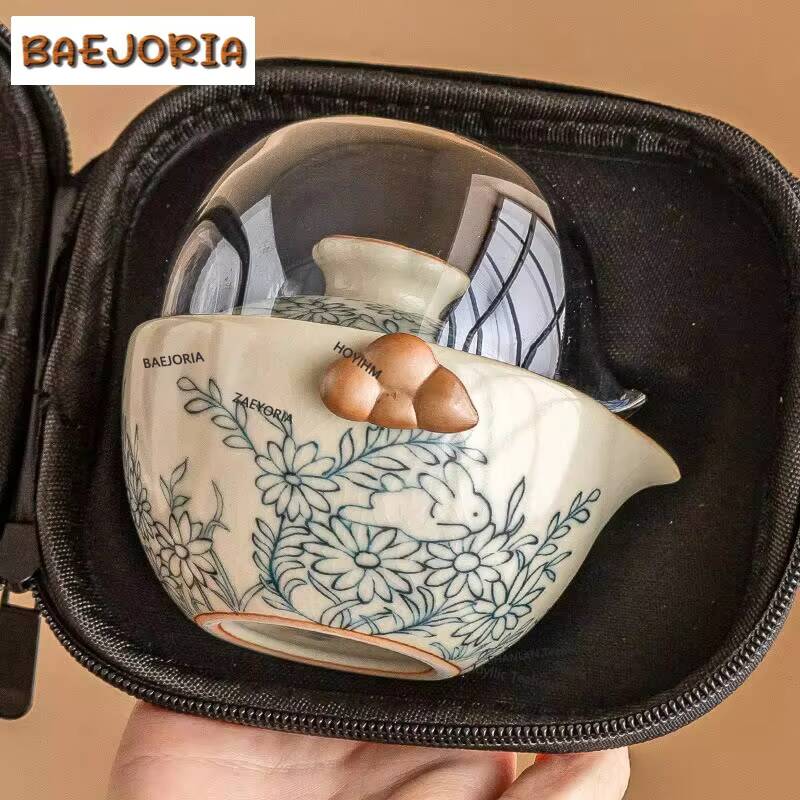 Cute Rabbit Sunflower Ru Kiln  - Korean Tea Set recension och pris